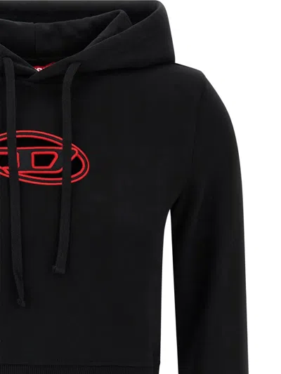 Diesel F-slimmy Cotton Blend Sweatshirt In Black