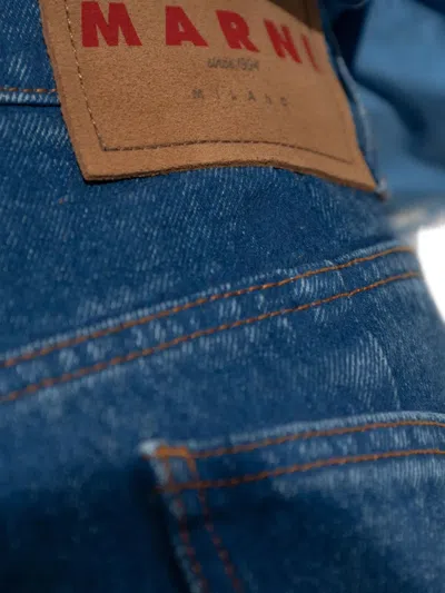 Marni Wide-leg Trousers With Pockets And Pleats In Blue