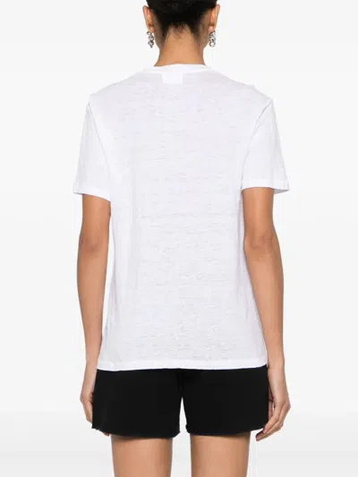 Isabel Marant Étoile Isabel Marant Etoile Zewel T Shirt With Flocked Logo In Bianco