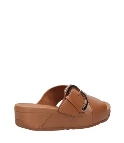 Fitflop Sandals Leather Brown In Blue