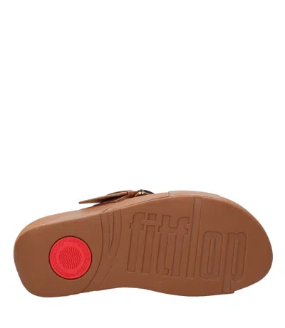 Fitflop Sandals Leather Brown In Blue