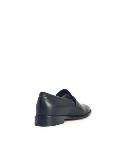 Mm6 Maison Margiela Black Lear Loafers In Black
