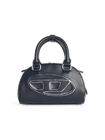 Diesel 1dr Dome-leather Bowling Bag In Black