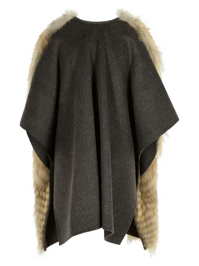 P.a.r.o.s.h . Two-tone Wool Blend Coat In Brown