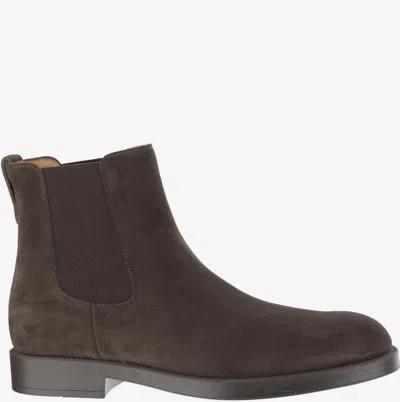 Tod's Suede Chelsea Boot In Brown
