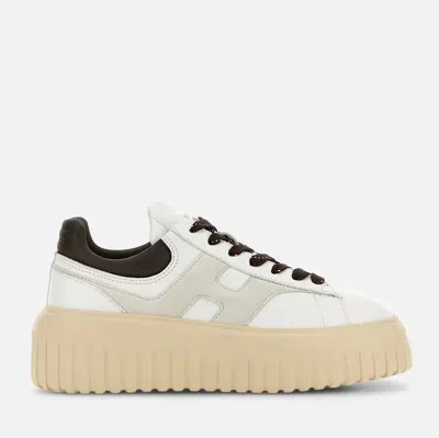 Hogan H-stripes Nappa Leather Sneakers In White