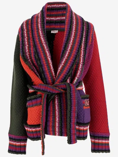 Pucci Orchidee Print Oversized Colorblock Cardigan In Multi