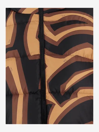 Pucci Emilio  Padded Jacket With Abstract Print In Brown