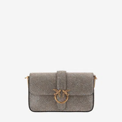 Pinko Love One Slouchy Baby Shoulder Bag In Gold