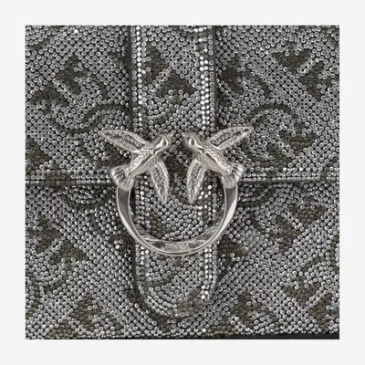 Pinko Love One Slouchy Baby Shoulder Bag In Silver