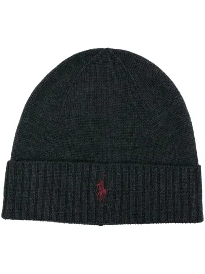 Polo Ralph Lauren Wool Beanie Hats Grey In Gray