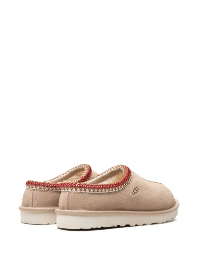 Ugg Tasman Ii Beige Mules With Round Toe And Embroidered Detail In Leather Woman In Nude