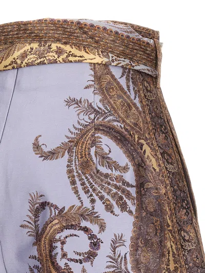 Zimmermann Printed Silk Blend Hypnotic Shorts In Brown