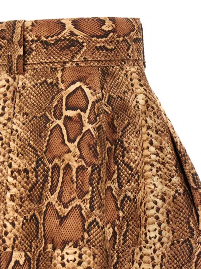 Zimmermann 'hypnotic Utility Mini' Skirt In Brown