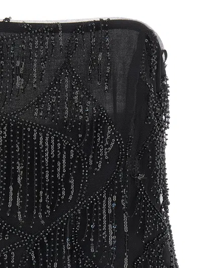 Rotate Birger Christensen Sequins Bubble Top In Black