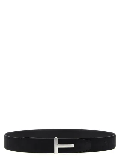 Tom Ford Logo Reversible Belt Belts Multicolor In Black