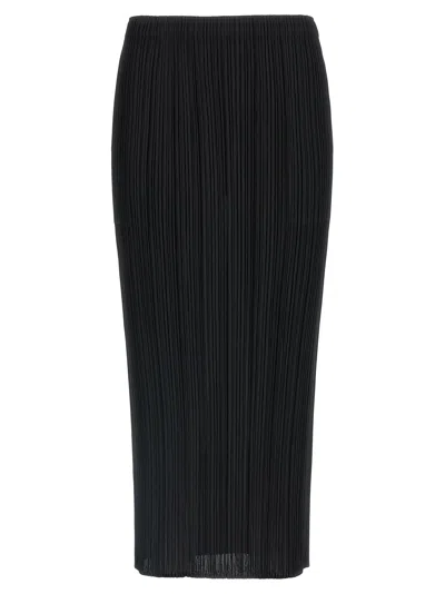 Issey Miyake Midi Skirt Featuring Pleated Design In Black