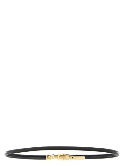 Fendi Ff Engraved Metal Loop Belt In Black