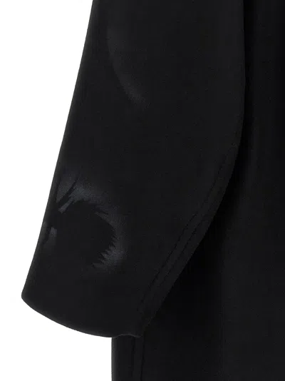 Dries Van Noten Oversized Double-breasted Coat With Peonia Print In Black