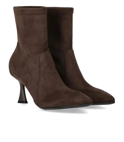 Sergio Levantesi Janet Dark Brown Heeled Ankle Boot In Brown