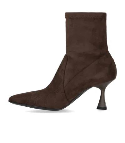 Sergio Levantesi Janet Dark Brown Heeled Ankle Boot In Brown