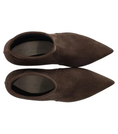Sergio Levantesi Janet Dark Brown Heeled Ankle Boot In Brown