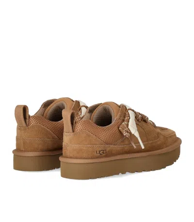 Ugg Suede And Mesh Sneakers With Trekking Laces In Brown