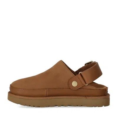 Ugg 25mm W Goldenstar Villa Suede Mules In Brown