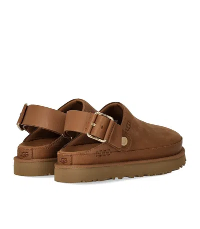 Ugg 25mm W Goldenstar Villa Suede Mules In Brown
