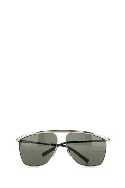 Saint Laurent Sl820 Victorie Aviator Sunglasses In Gray