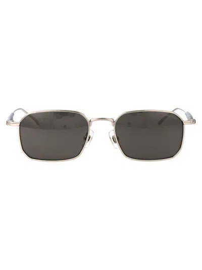 Montblanc Silver-silver-grey Metal Sunglasses In Gray
