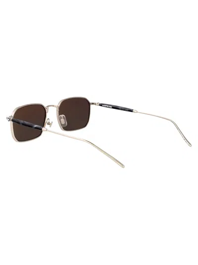 Montblanc Silver-silver-grey Metal Sunglasses In Gray