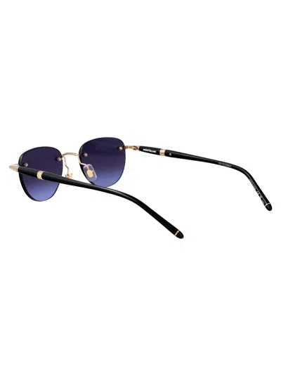 Montblanc Round Sunglasses Mb0412 S 006 In Blue