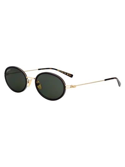 Gucci Grey-gold-grey Injection Sunglasses In Black