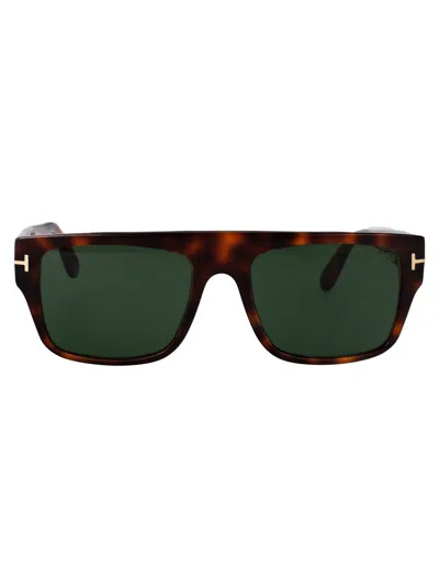 Tom Ford Tortoiseshell Square Frame Sunglasses In Green