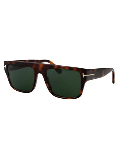 Tom Ford Tortoiseshell Square Frame Sunglasses In Green