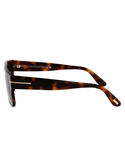 Tom Ford Tortoiseshell Square Frame Sunglasses In Green