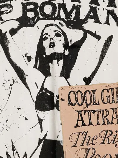 Dolce & Gabbana Women White Crew Neck T-shirt With Maxi Print On The Front In Cotton Woman In Multi