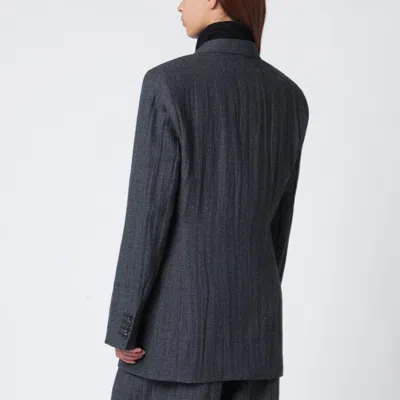 Our Legacy Grey Wool-blend Single-breasted Jacket In Gray
