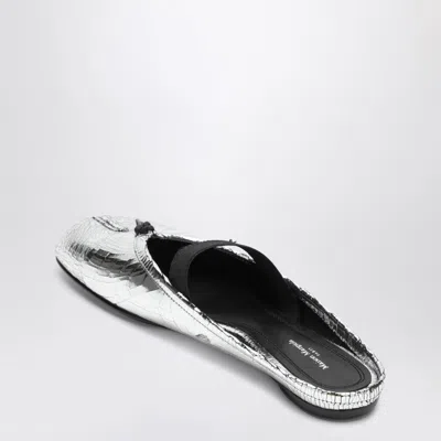 Maison Margiela Leather Tabi Mule With Broken Mirror Effect In Multi