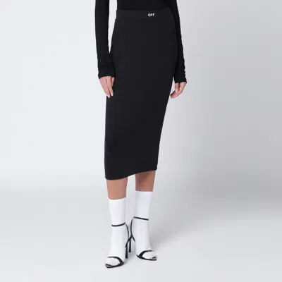 Off-white Black Pencil Skirt With Off Logo In Black