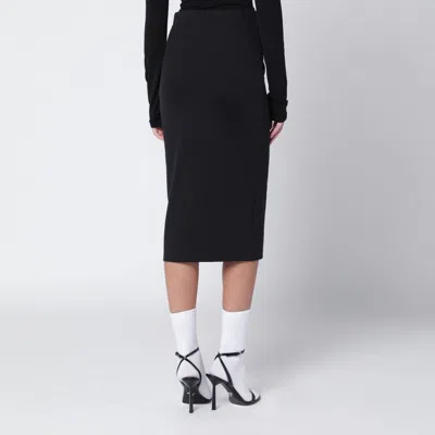Off-white Black Pencil Skirt With Off Logo In Black