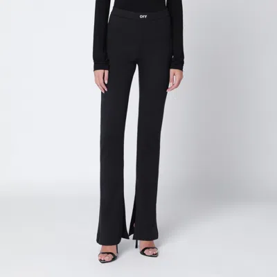 Off-white Black Trousers With Off Logo In Black