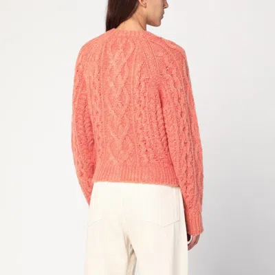 Isabel Marant Étoile Rust Pink Yara Openwork Knit Cardigan In Multi