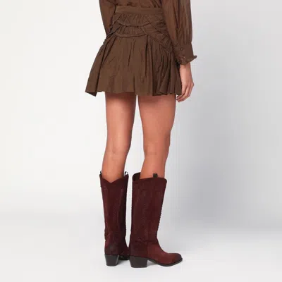 Isabel Marant Étoile Ruffled Layered Skirt Detailed Design In Brown