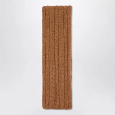 The Row Amios Scarf In Brown Wool In Sand