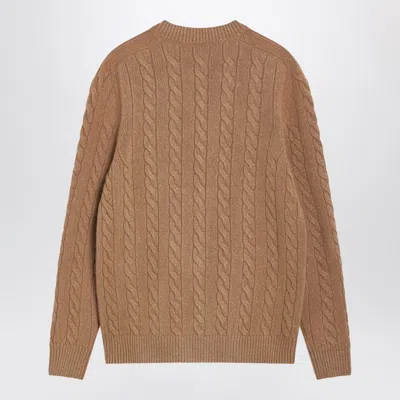 The Row Loneke Cardigan In Light Brown Wool In Neutral