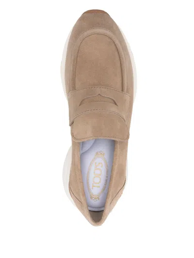 Tod's Brown Calfskin Sneakers In Brown