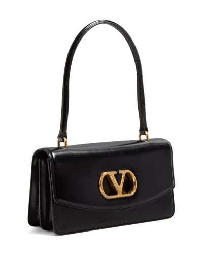 Valentino Garavani Vain Vlogo Leather Top-handle Bag In Black