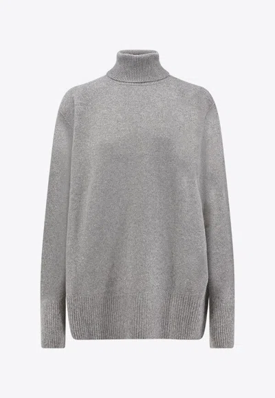 The Row Essentials Stepny Wool And Cashmere-blend Turtleneck Sweater In Gray